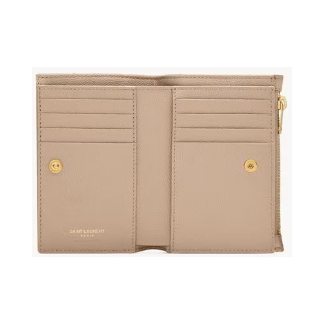 Cassandre Matelassé Fragments Bifold-Geldbörse aus Grain de Poudre-Leder 13cm – Bild 4