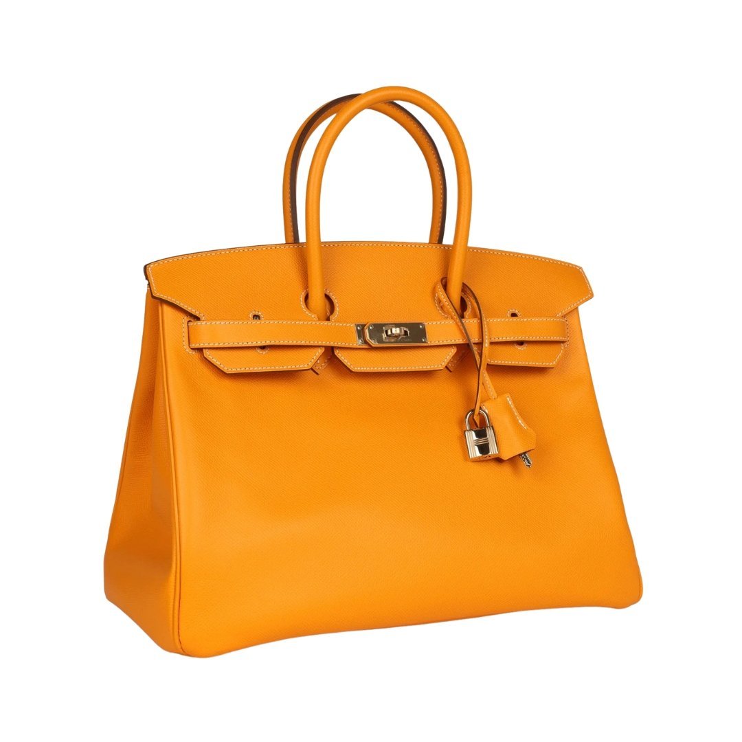Jaune d'Or Candy Epsom mit Permabrass-Beschlägen 35cm – Bild 4