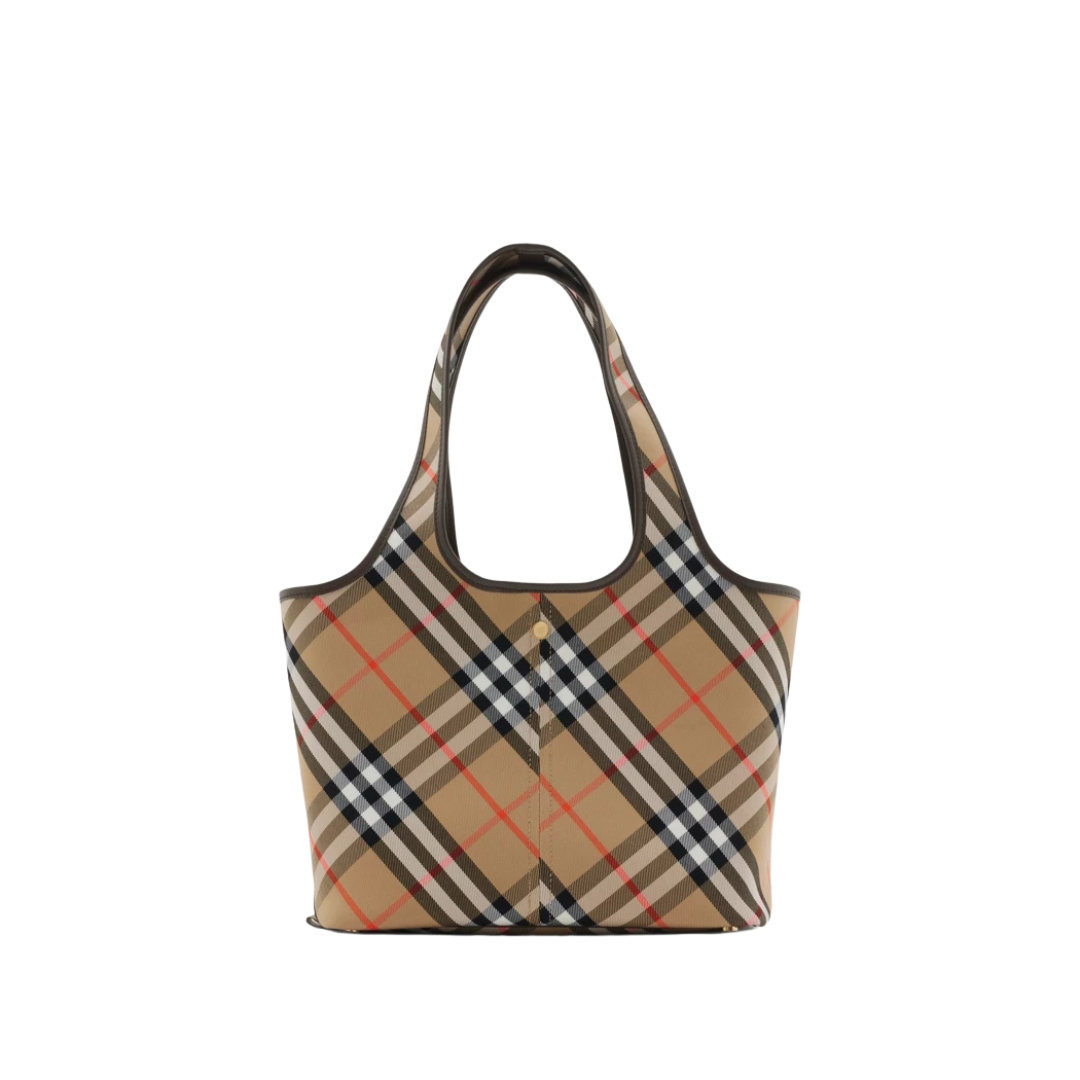 Check Tote Braun/Beige 39 cm