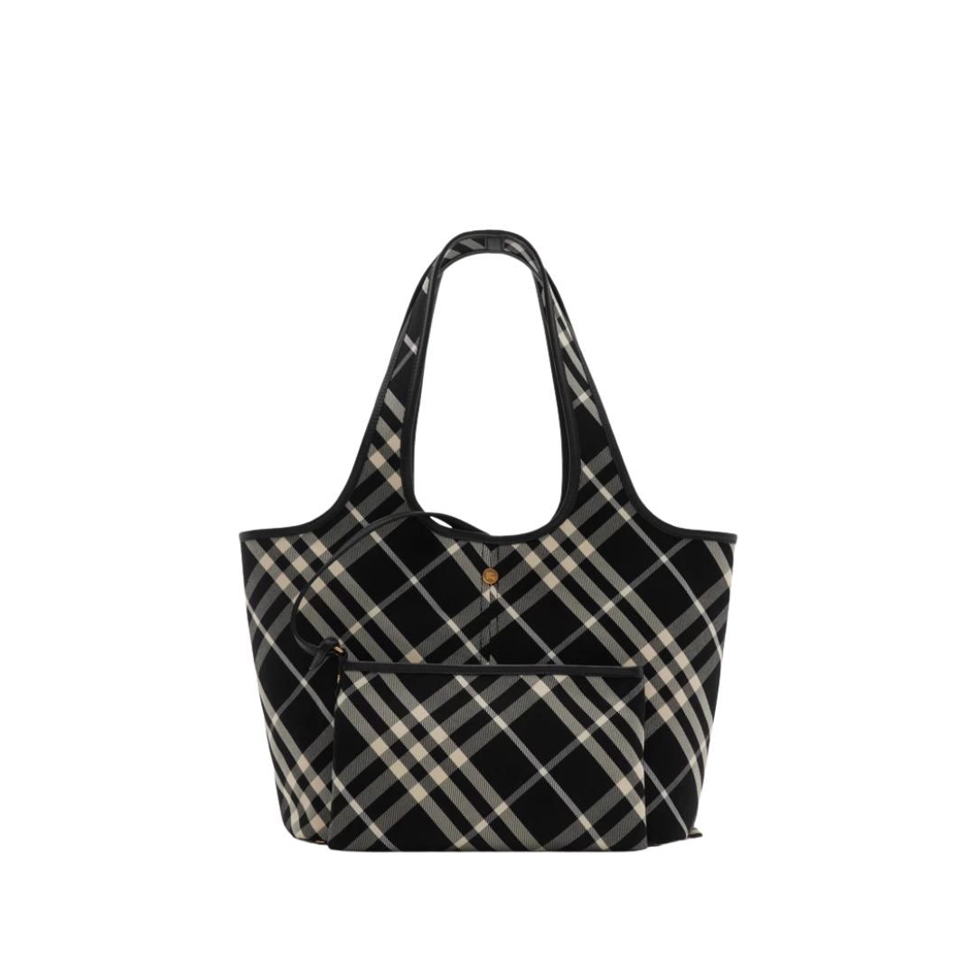 Check Tote Schwarz/Weiß 41 cm – Bild 2