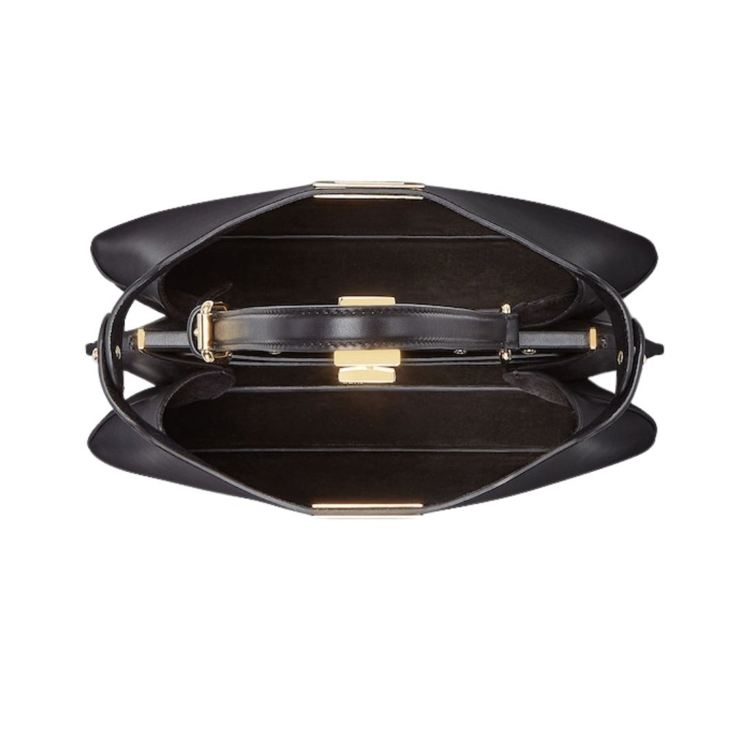 Tasche aus schwarzem Leder 19cm – Bild 4