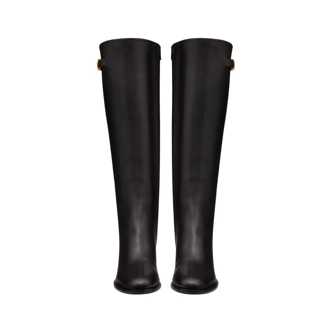 Vlogo Signatur Kalbsleder Stiefel Schwarz 70cm – Bild 4