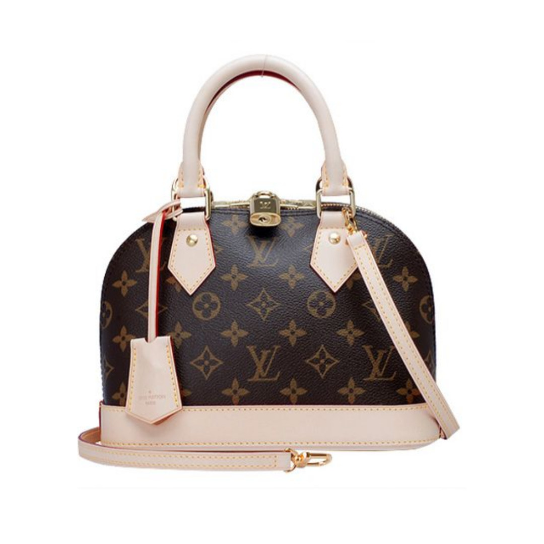 Alma BB Monogramm Braun/Rosa 25 cm