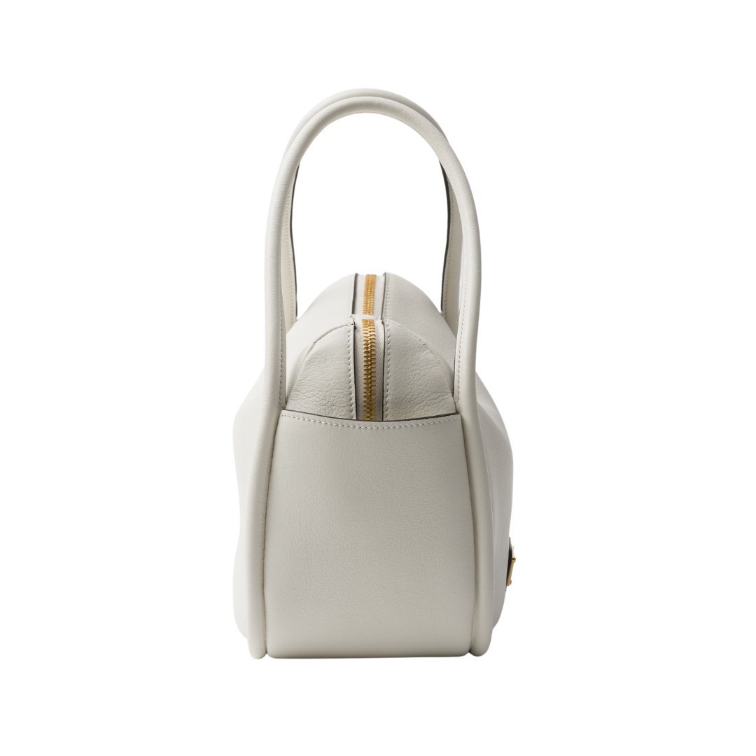 Lederhandtasche in Weiß 18cm – Bild 5