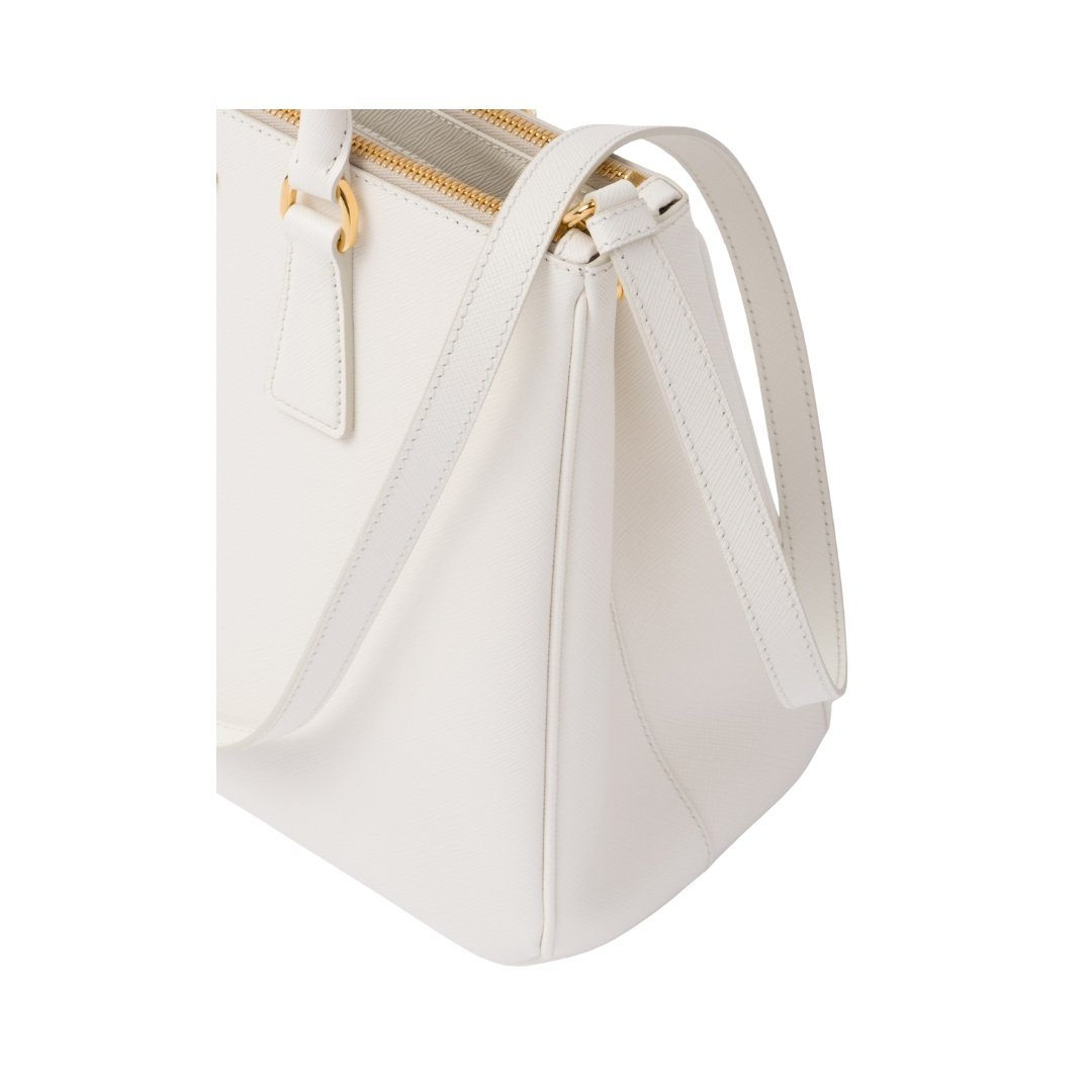 Große Galleria Saffiano-Ledertasche Weiß 24cm – Bild 5