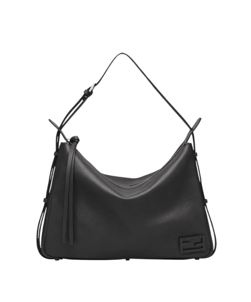 Schwarze Ledertasche  28cm