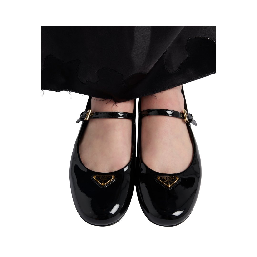 Lackleder-Ballerinas Schwarz – Bild 5