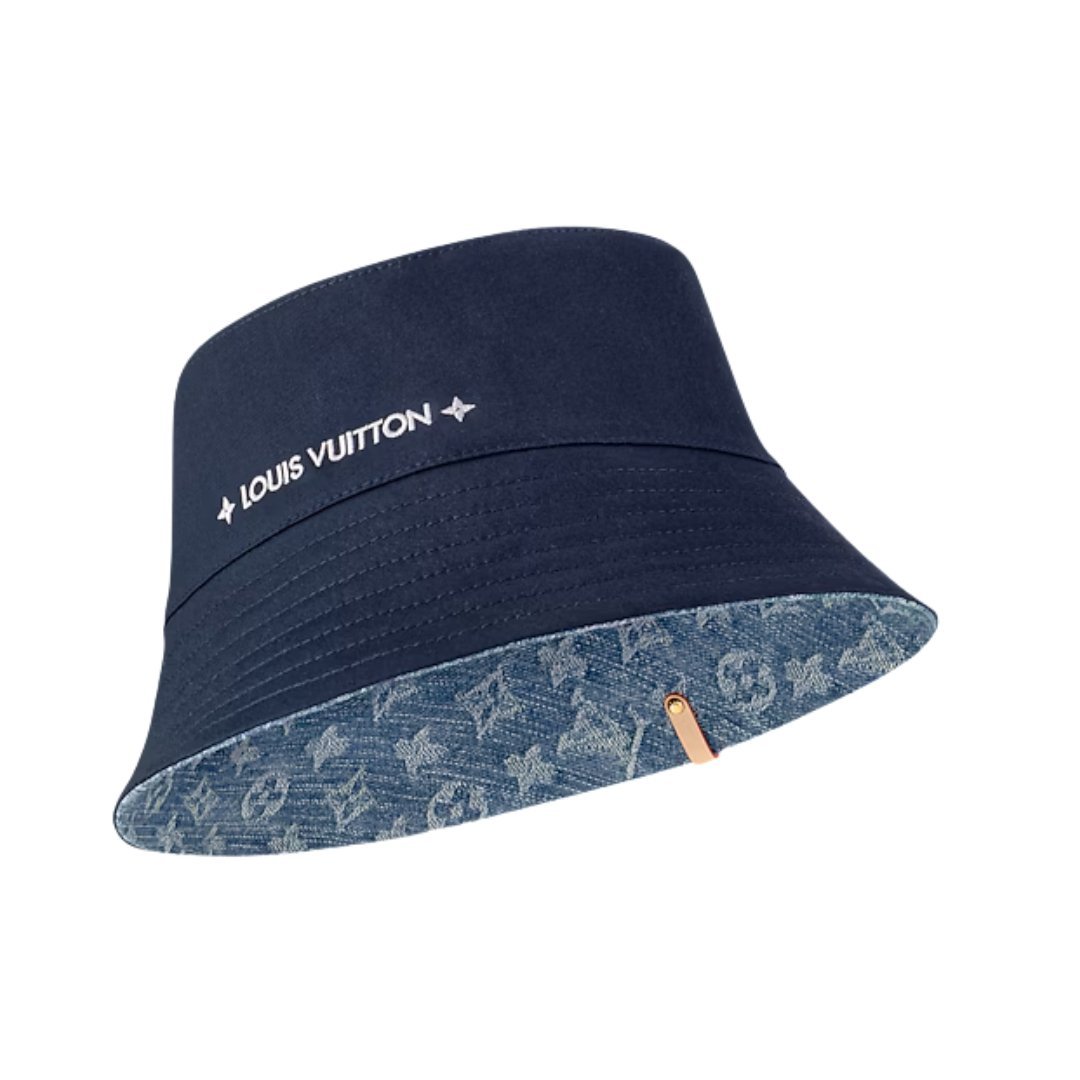 Denim Bucket Hat Blau – Bild 5