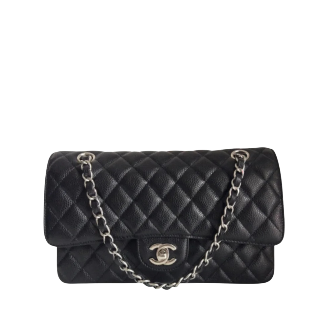 Classic Genarbtes Leder Schwarz/Silbern 25.5 cm