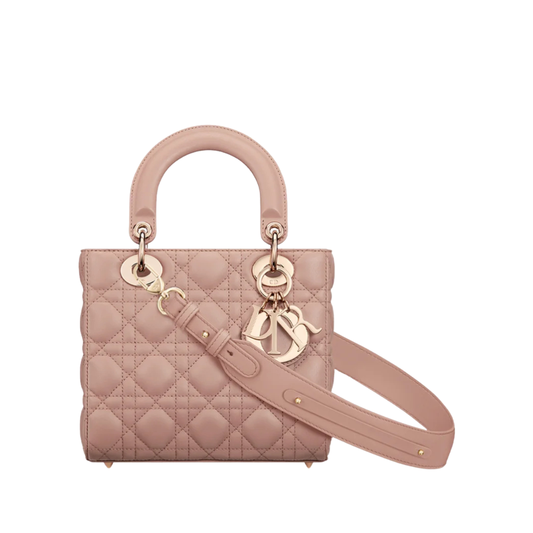 Blush lamsleer met Cannage-motief 20cm