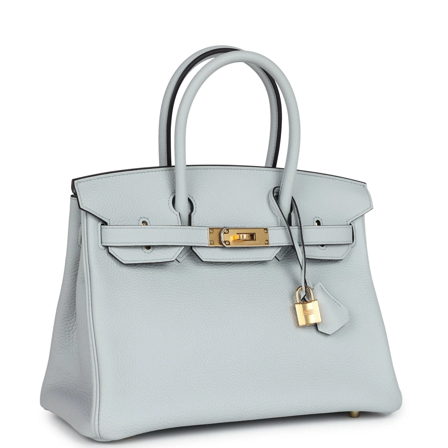 Bleu Pâle Togo mit Gold-Beschlägen 30cm – Bild 3