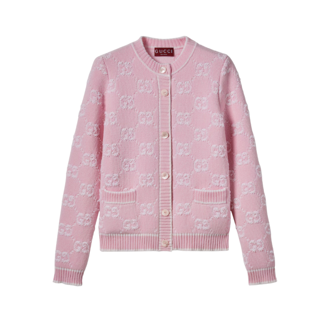Cardigan Hellrosa und Weiß