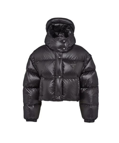 Gek?rzte Daunenjacke Schwarz