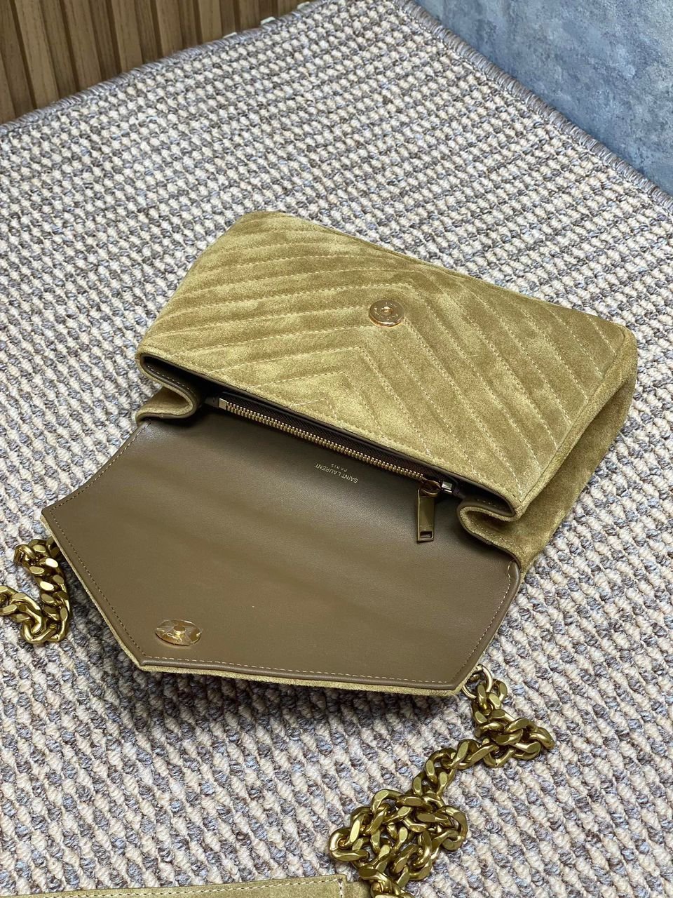 College quilted suede Beige 24cm – Bild 6