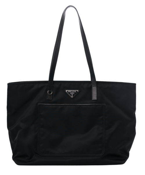 Tote Bag aus Re-Nylon Schwarz 34 cm