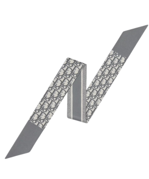 Oblique Mitzah Scarf Grau 6 cm
