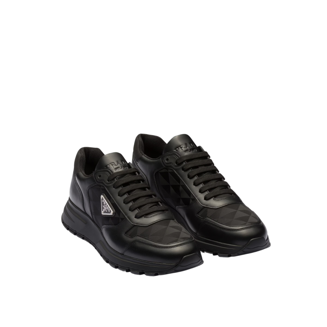Lederne high-top Sneakers schwarz