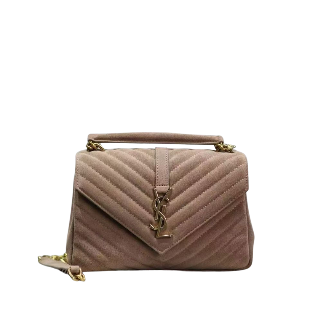wildleder Karamell mit Goldschnalle 24 cm