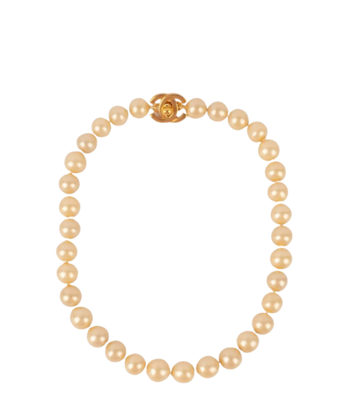 Armband CC Wei?/Gold