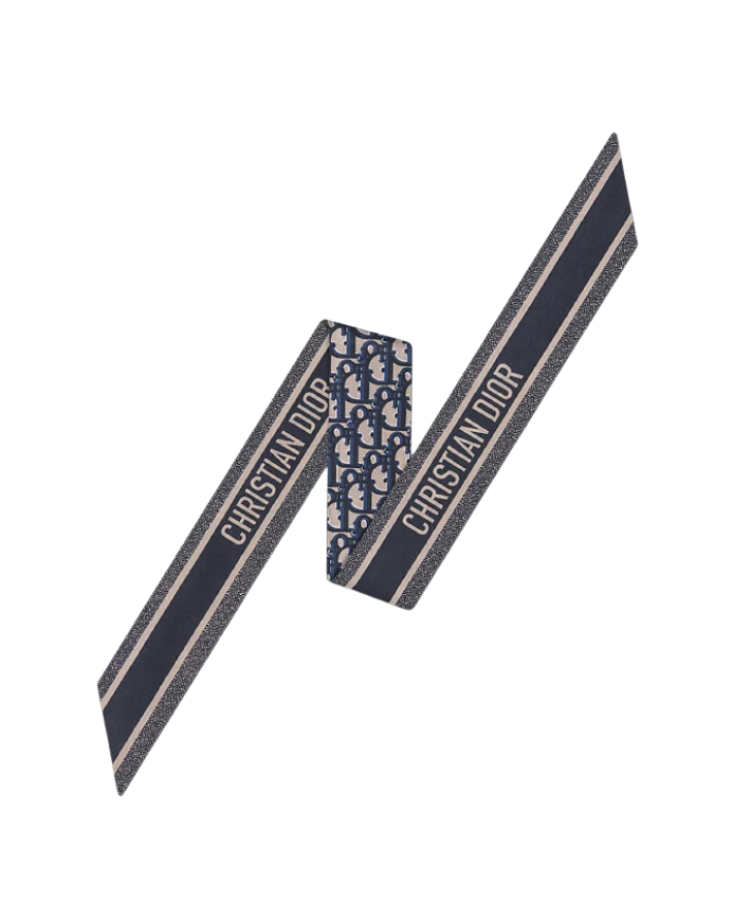 Oblique Mitzah Scarf Blau 6 cm
