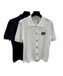 Strickoberteil Kurzarm Wei?