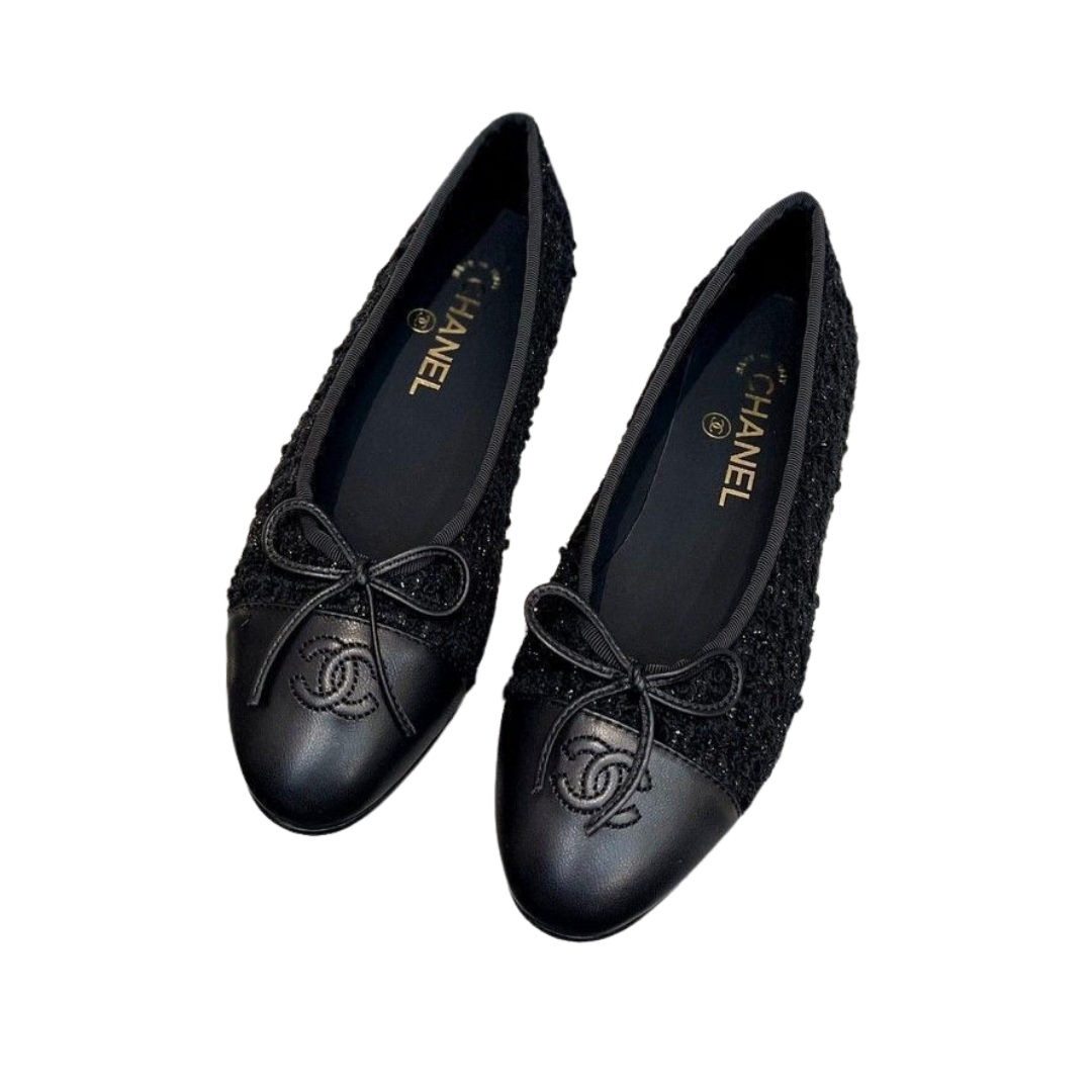 Glitzernder Tweed Schwarz