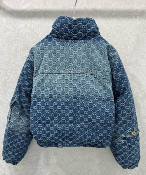 Alternative view of Baumwoll Denim Jacquard Reißverschluss Blau