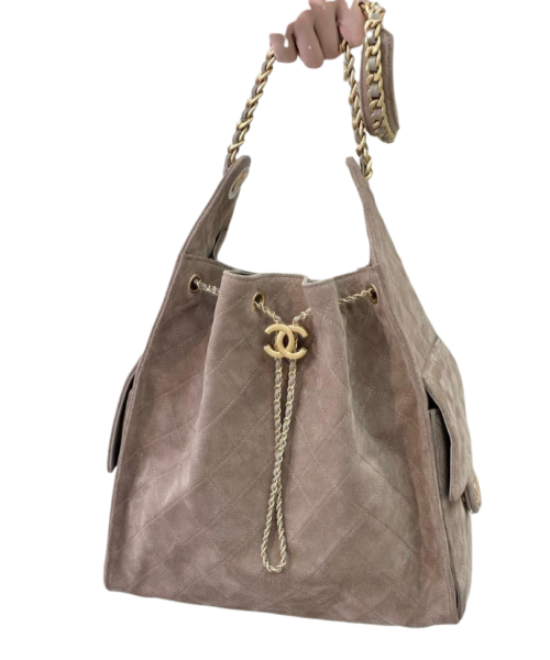 Chanel 25 Hobo Tasche Hellbraun 30cm