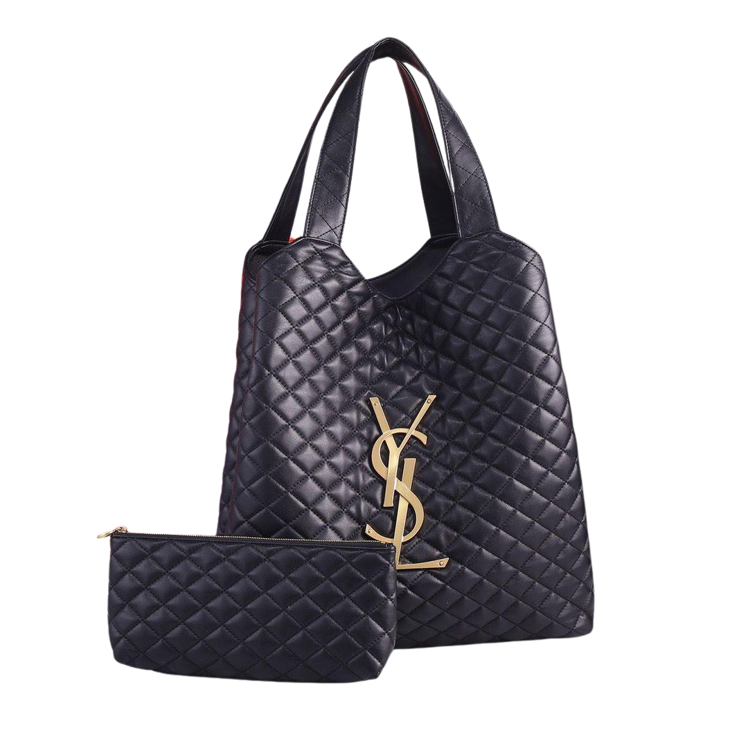 Icare Maxi aus gestepptem Lammleder Schwarz 27cm
