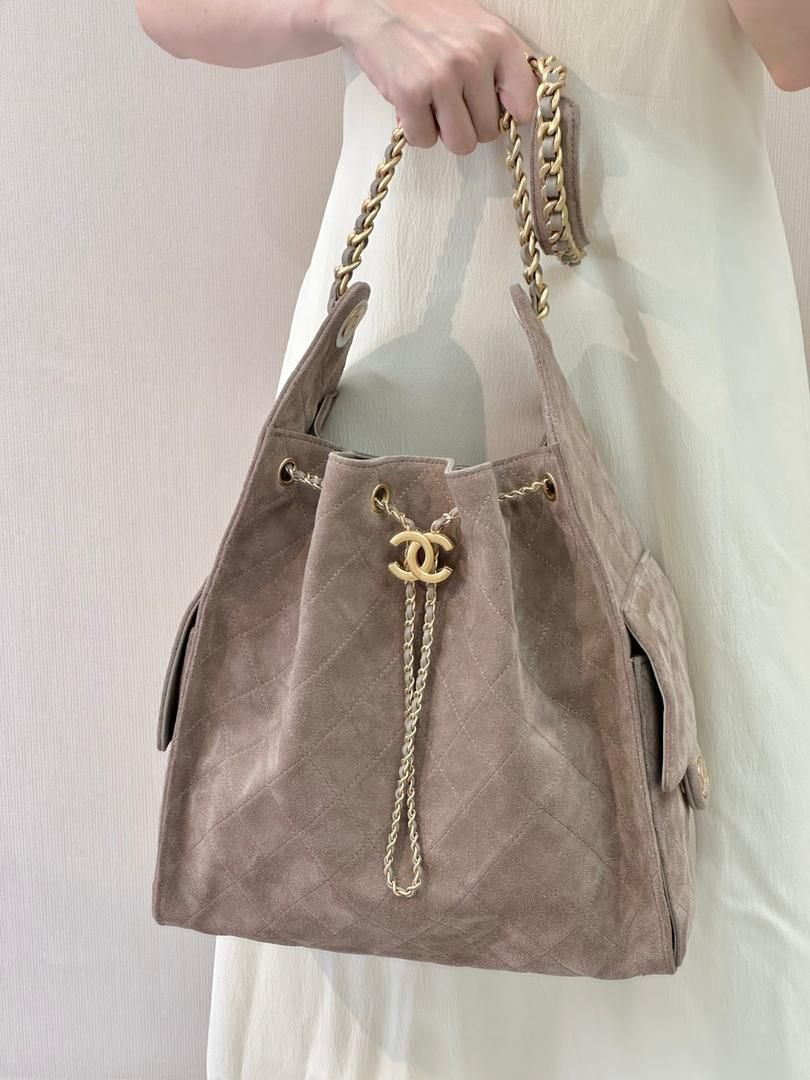 Chanel 25 Hobo Tasche Hellbraun 30cm – Bild 2