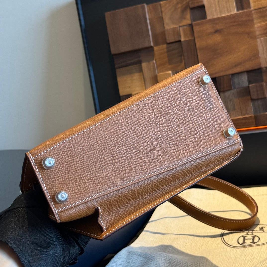 Hermès Kelly Desordre Braun 20 cm – Bild 5