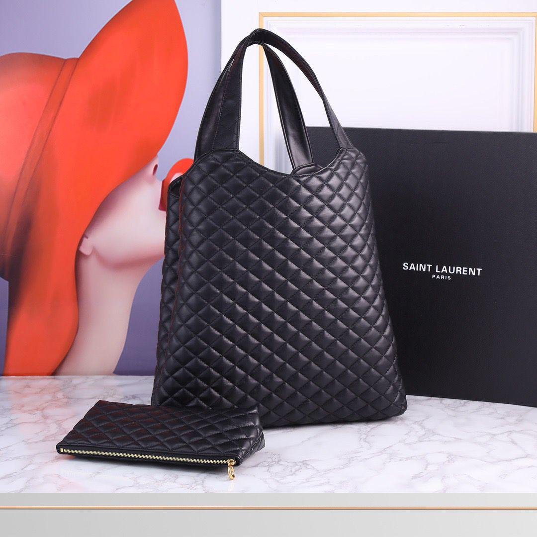 Icare Maxi aus gestepptem Lammleder Schwarz 27cm – Bild 4