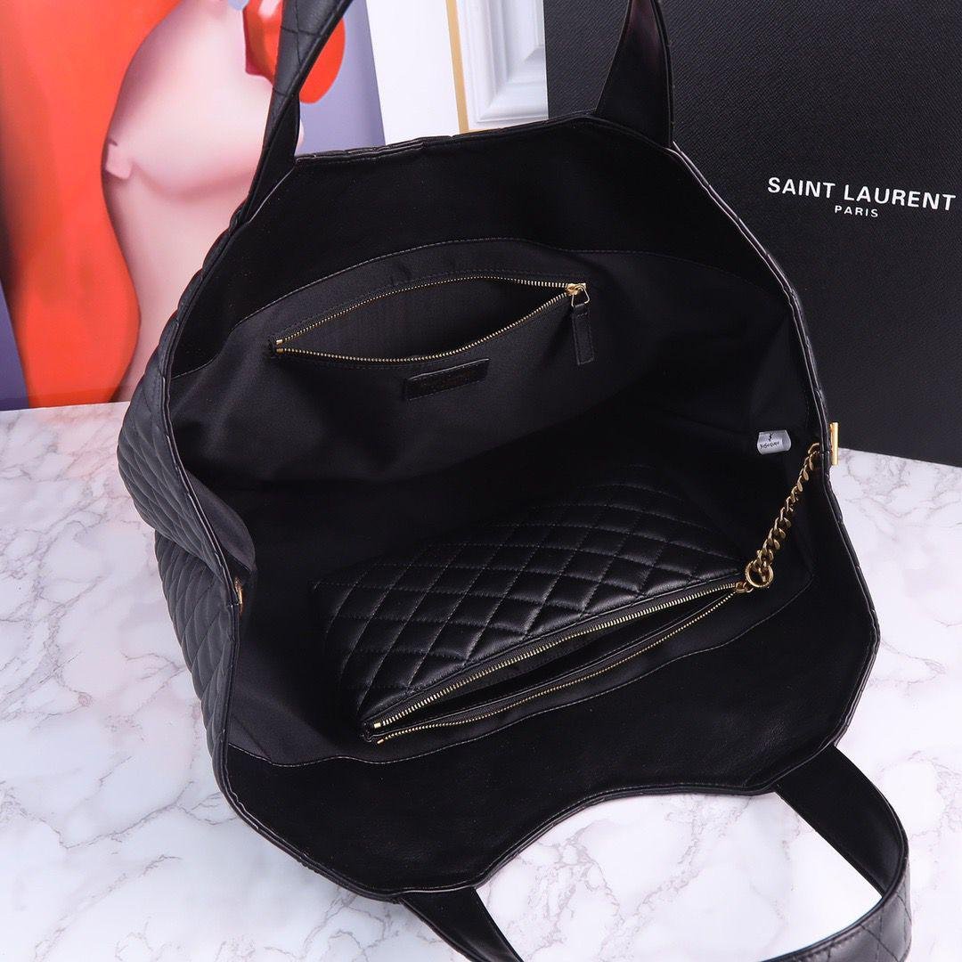 Icare Maxi aus gestepptem Lammleder Schwarz 27cm – Bild 5
