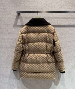 Alternative view of GG canvas puffer jacket.