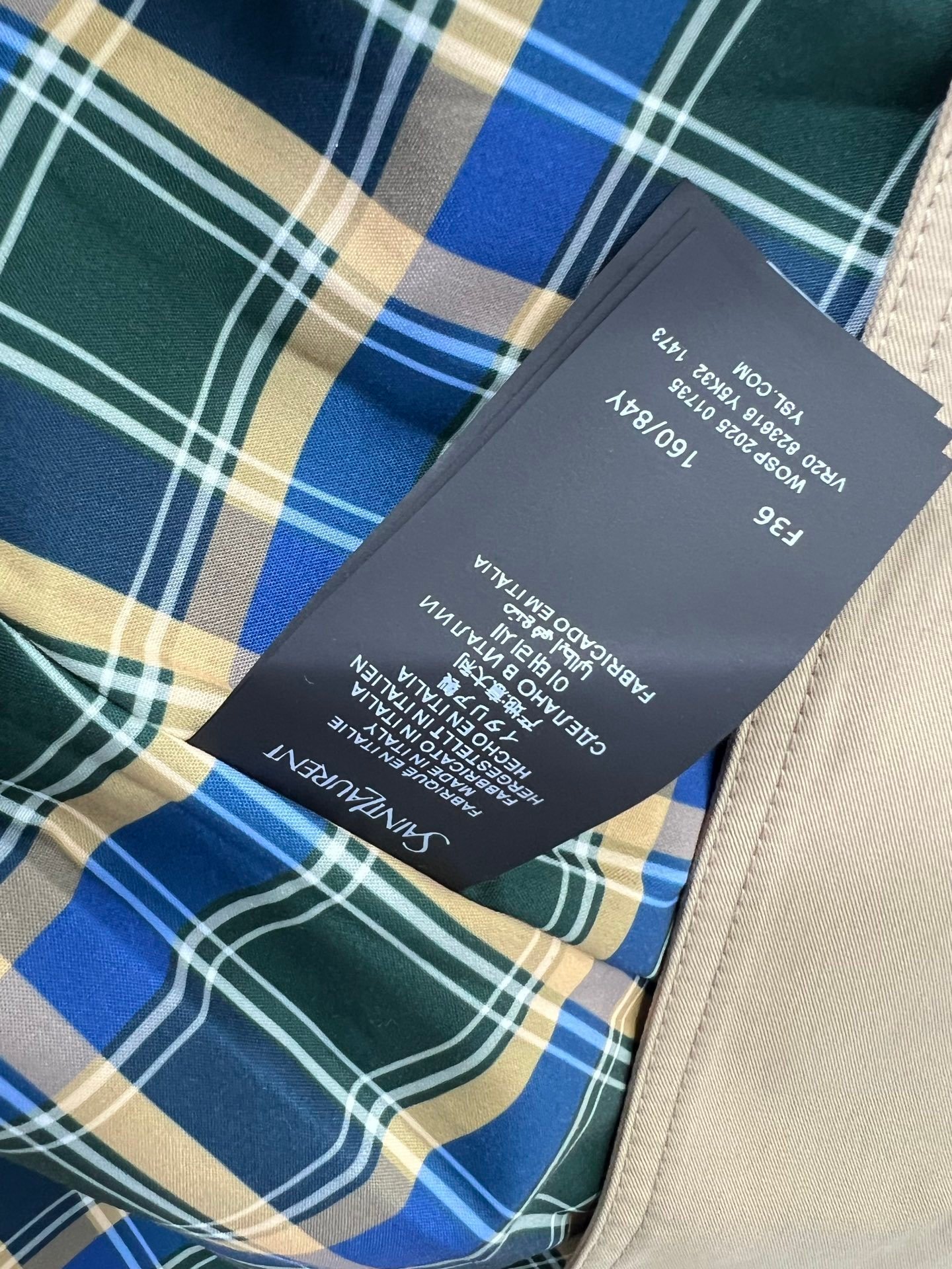 Beige cotton twill double-breasted trench coat. – Bild 8