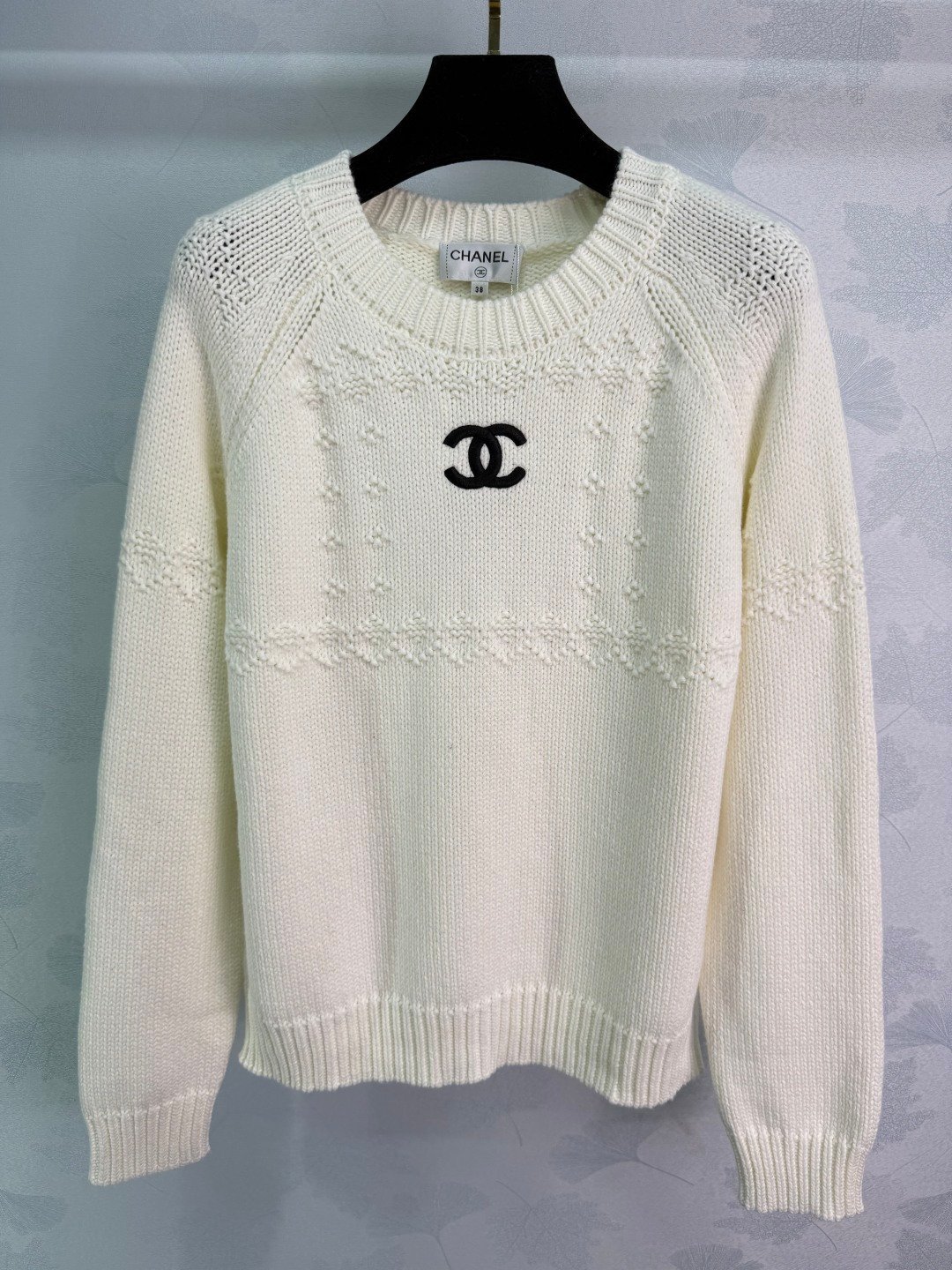 Chanel Rundhals-Pullover Weiß und Dunkelblau – Bild 3