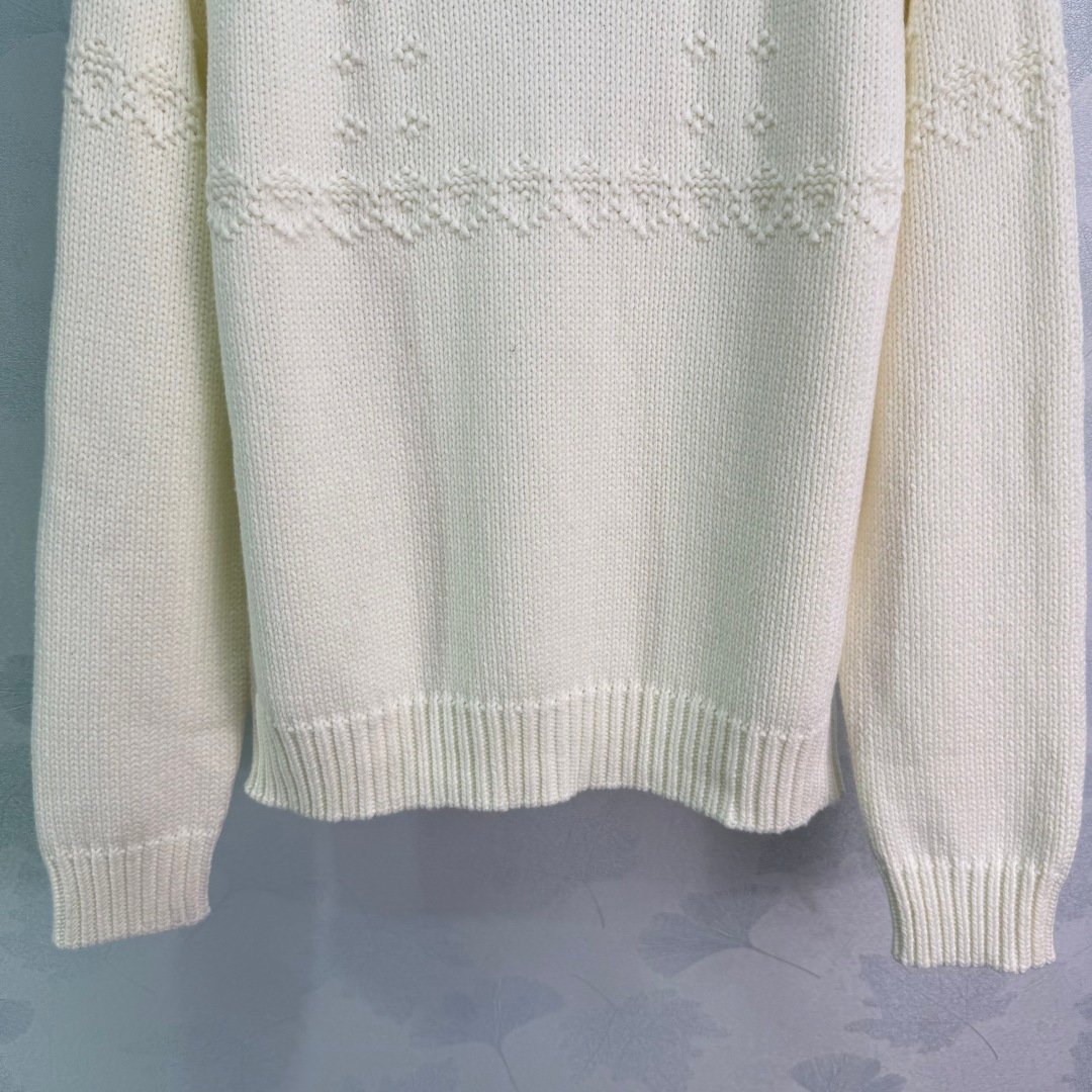 Chanel Rundhals-Pullover Weiß und Dunkelblau – Bild 7