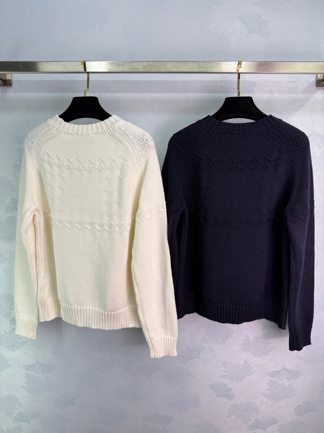 Chanel Rundhals-Pullover Weiß und Dunkelblau – Bild 9
