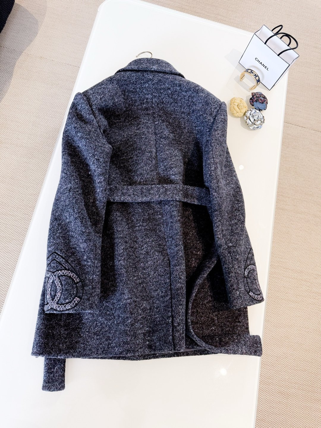 Chanel Woll Tweed Mantel – Bild 9