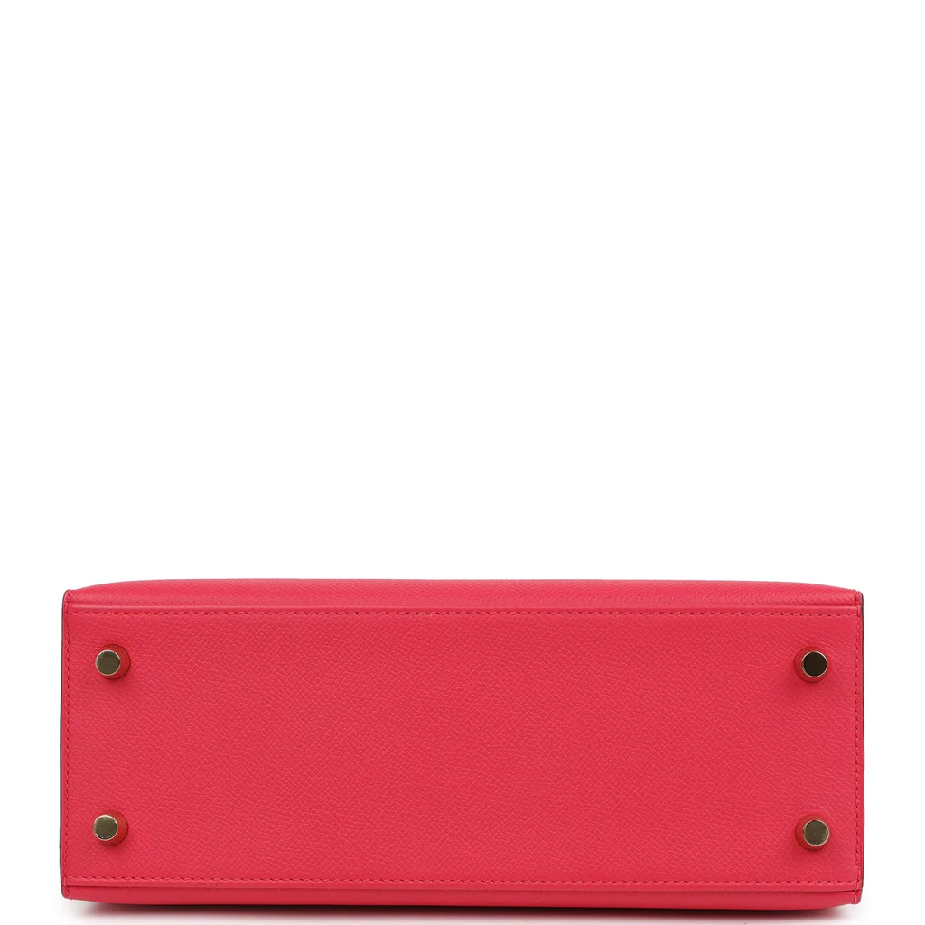Hermès Kelly Sellier 25 Rose Extreme Epsom Gold Hardware – Bild 6