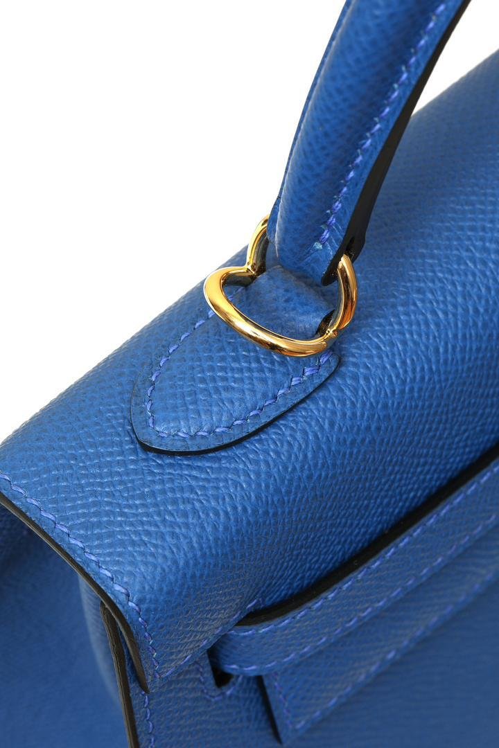 Hermès Bleu Agate Epsom Kelly 28 Sellier Gold Hardware – Bild 2