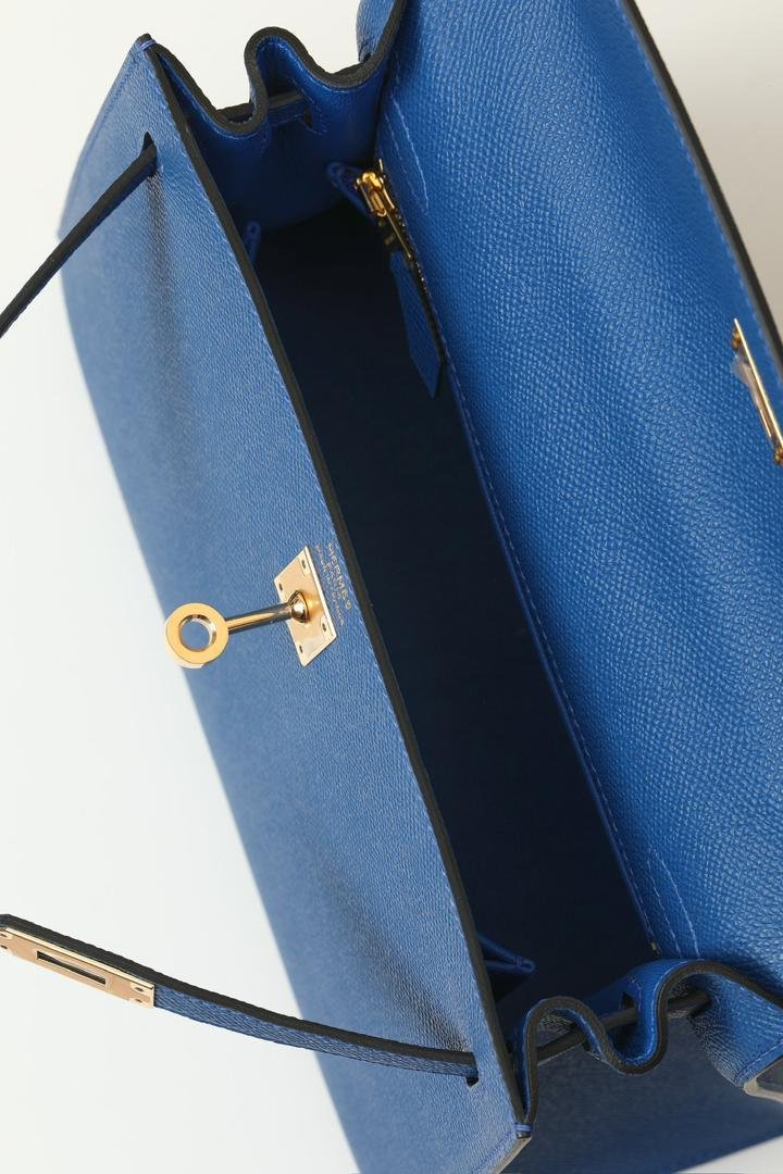 Hermès Bleu Agate Epsom Kelly 28 Sellier Gold Hardware – Bild 3