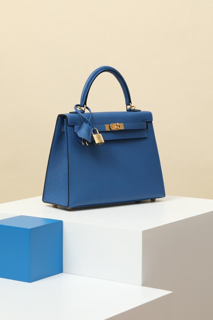 Hermès Bleu Agate Epsom Kelly 28 Sellier Gold Hardware – Bild 5