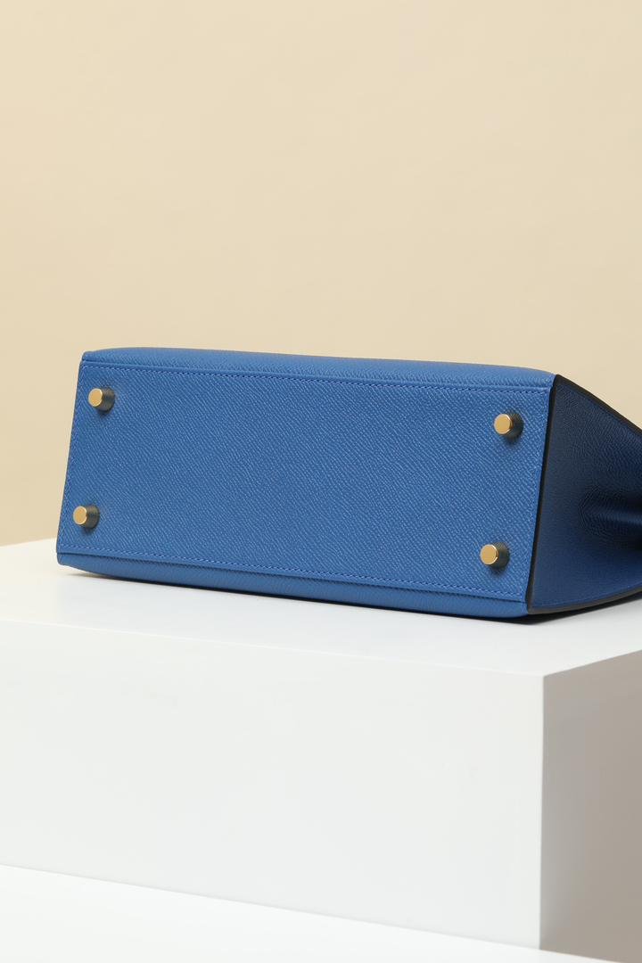 Hermès Bleu Agate Epsom Kelly 28 Sellier Gold Hardware – Bild 6