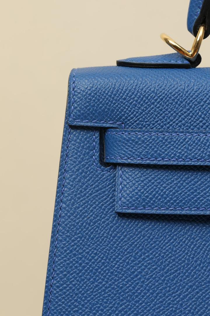 Hermès Bleu Agate Epsom Kelly 28 Sellier Gold Hardware – Bild 7