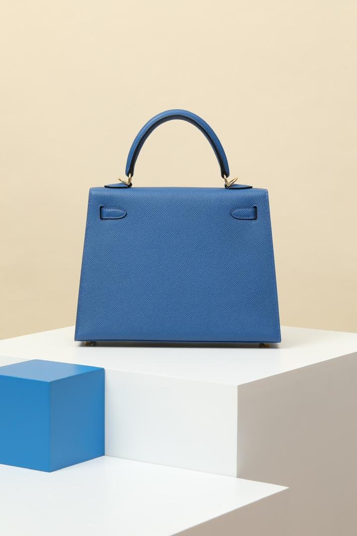 Hermès Bleu Agate Epsom Kelly 28 Sellier Gold Hardware – Bild 8
