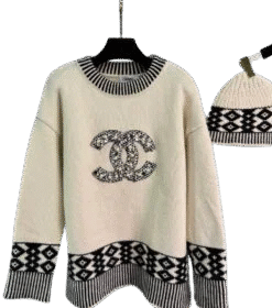 Chanel knit sweater & hat