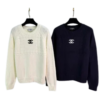 Chanel Rundhals-Pullover Weiß und Dunkelblau