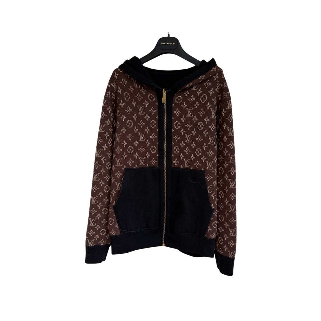 Tone Knit Hoodie Braun