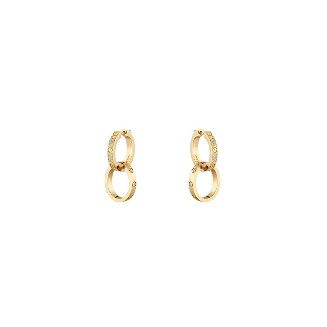 Love Earrings, Multiwear, Half-Paved